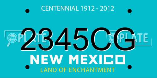 2345CG New Mexico License Plate