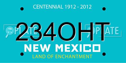234OHT New Mexico License Plate