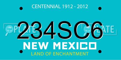 234SC6 New Mexico License Plate