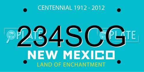 234SCG New Mexico License Plate