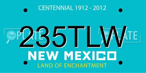 235TLW New Mexico License Plate