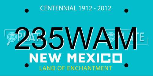 235WAM New Mexico License Plate