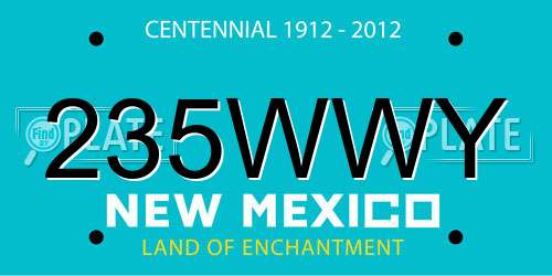 235WWY New Mexico License Plate