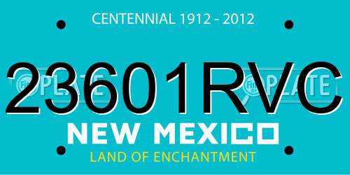 23601RVC New Mexico License Plate