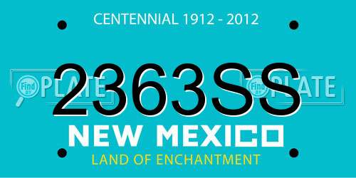 2363SS New Mexico License Plate