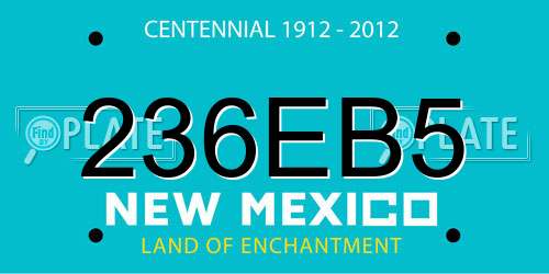 236EB5 New Mexico License Plate