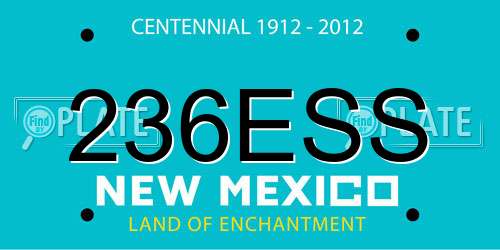 236ESS New Mexico License Plate