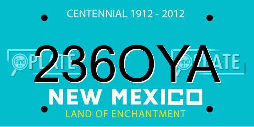 236OYA New Mexico License Plate