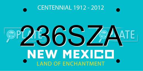 236SZA New Mexico License Plate