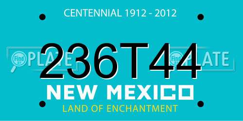 236T44 New Mexico License Plate