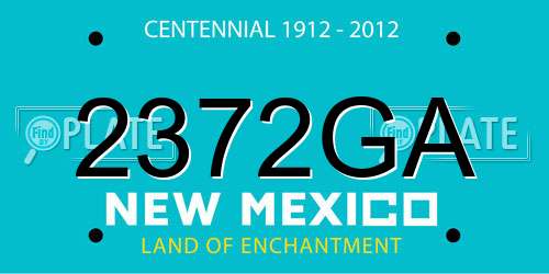 2372GA New Mexico License Plate