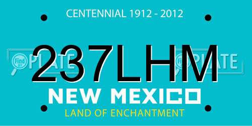 237LHM New Mexico License Plate