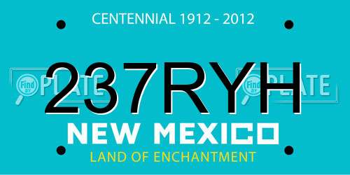 237RYH New Mexico License Plate