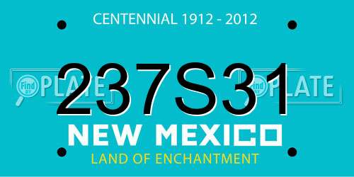237S31 New Mexico License Plate