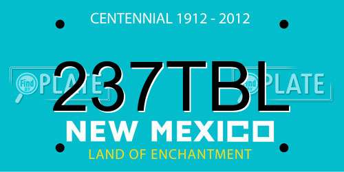 237TBL New Mexico License Plate