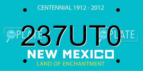 237UT0 New Mexico License Plate
