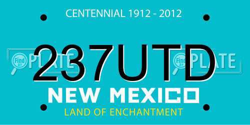 237UTD New Mexico License Plate