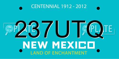 237UTQ New Mexico License Plate
