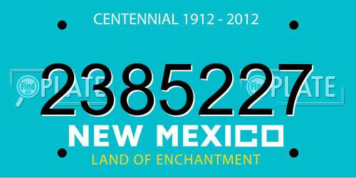 2385227 New Mexico License Plate
