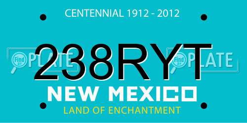 238RYT New Mexico License Plate
