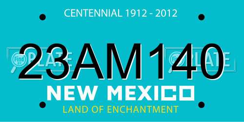 23AM140 New Mexico License Plate