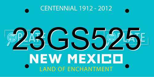 23GS525 New Mexico License Plate