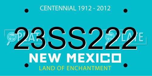 23SS222 New Mexico License Plate