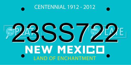 23SS722 New Mexico License Plate