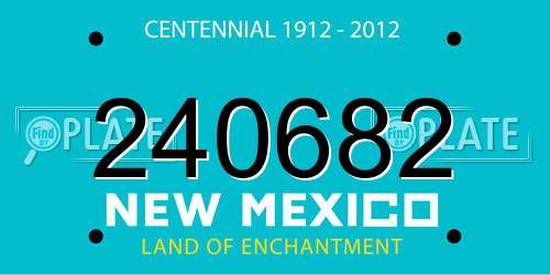 240682 New Mexico License Plate