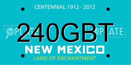 240GBT New Mexico License Plate