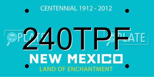 240TPF New Mexico License Plate
