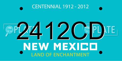 2412CD New Mexico License Plate