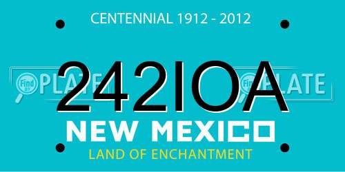 242IOA New Mexico License Plate