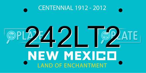 242LT2 New Mexico License Plate