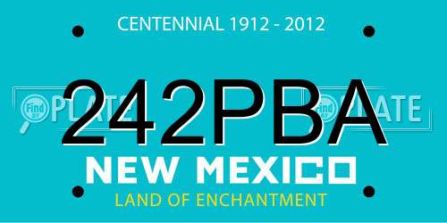 242PBA New Mexico License Plate