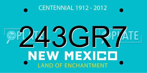 243GR7 New Mexico License Plate