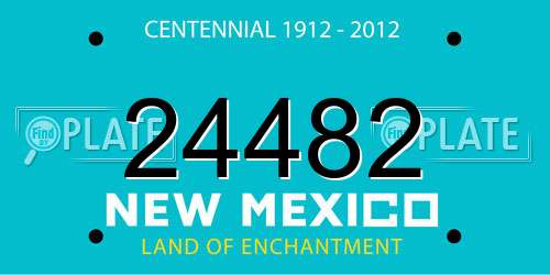 24482 New Mexico License Plate
