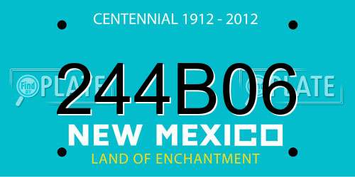 244B06 New Mexico License Plate