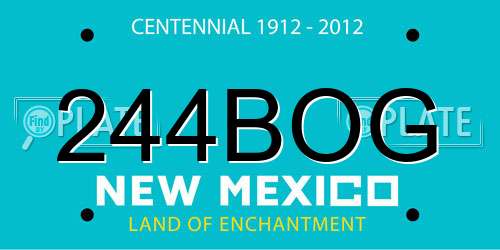 244BOG New Mexico License Plate