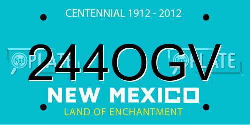 244OGV New Mexico License Plate