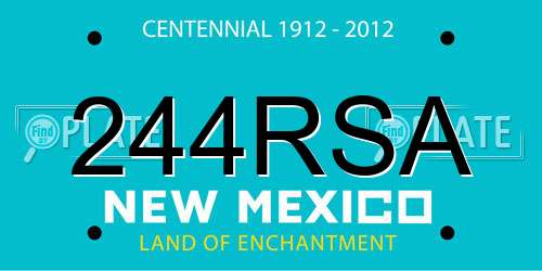 244RSA New Mexico License Plate