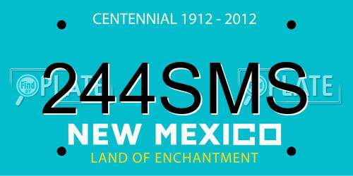 244SMS New Mexico License Plate
