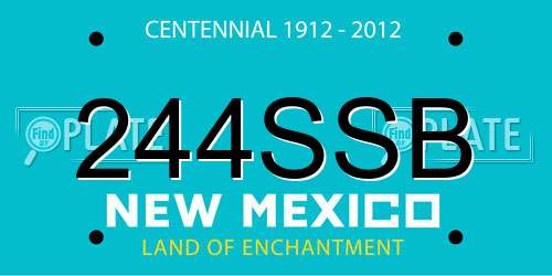 244SSB New Mexico License Plate