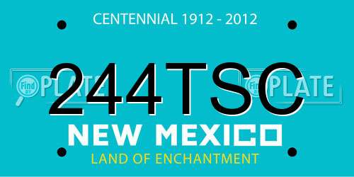 244TSC New Mexico License Plate