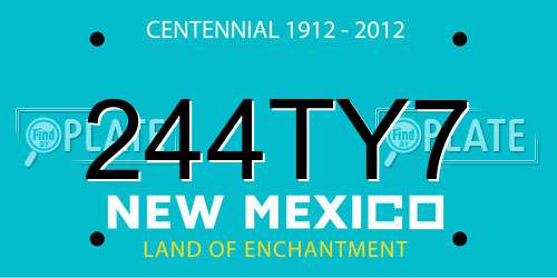 244TY7 New Mexico License Plate