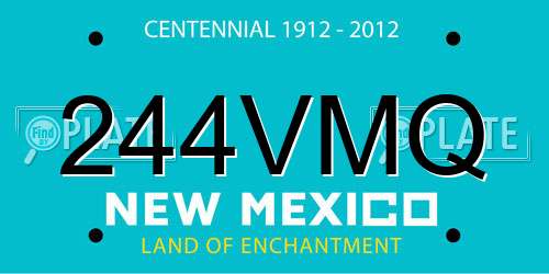 244VMQ New Mexico License Plate