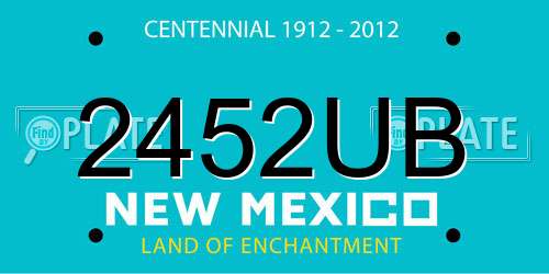 2452UB New Mexico License Plate