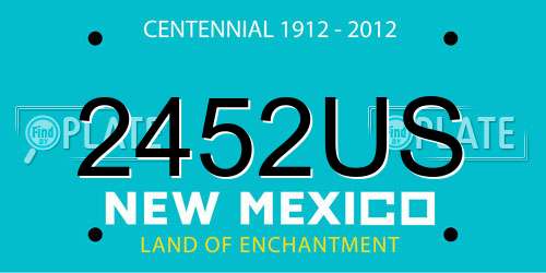 2452US New Mexico License Plate