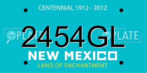 2454GL New Mexico License Plate