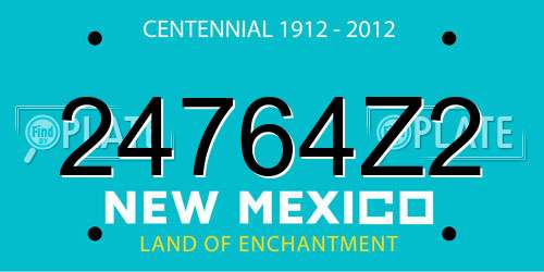 24764Z2 New Mexico License Plate